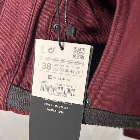 Zara Man Jeans Men's 30 Red Denim Pockets Button Zip Cotton Blend New - Picture 12 of 12